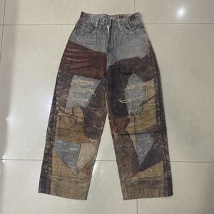 Pantaloni larghi stampati in fabbrica <span class=keywords><strong>Jeans</strong></span> <span class=keywords><strong>Jeans</strong></span> <span class=keywords><strong>Jeans</strong></span> con foro di lusso firmati di moda - Product Image 1