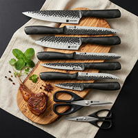 Ensemble de couteaux de cuisine professionnels forgés à la main de 15 pièces avec bloc d'affûtage, ciseaux, couteaux de pêche, de chef, de boucher, de camping et à désosser