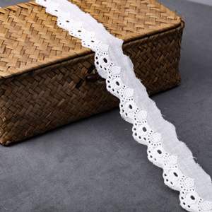 Apliques franceses blancos Telas de guipur Adornos de encaje bordado de algodón nupcial para ropa y vestidos Cinturón de encaje - Product Image 3