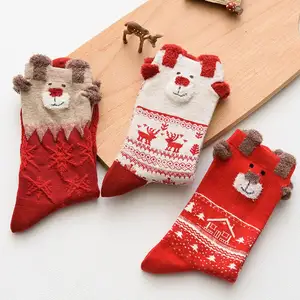 Frauen Socken Winter Warme Weihnachten Geschenke Stereo Socken Voller Baumwolle Weihnachten Nette Socken für Frauen