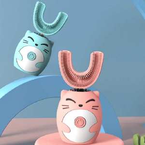 Testine sostitutive per allarme elettrico alimentato a batteria sonico a forma di U 2 in <span class=keywords><strong>1</strong></span> bambini spazzolino da denti per bambini - Product Image 4