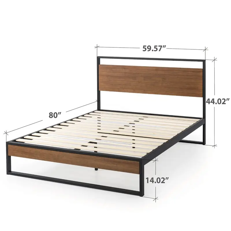 Struttura del letto a doghe in legno King Size personalizzata di alta qualità struttura del letto in metallo Base del letto mobili per camera da letto