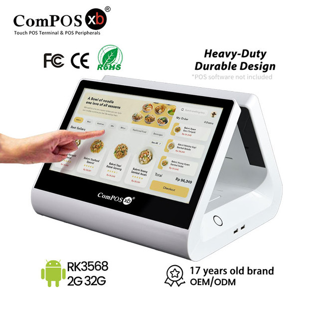 Cash Register POS Terminal OEM/ODM Hot Selling Dual 11.6" TFT LCD Capacitive Touch Screen Android OS 2GB/32G Storage 18-Month