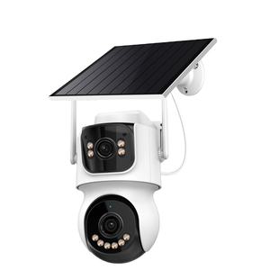 Cámara Solar WiFi <span class=keywords><strong>ICsee</strong></span> para Exteriores de 8MP con Doble Lente, Panel con Batería Integrada, Cámara PTZ WiFi de 8MP, Mini Cámara Solar de Seguridad con Doble Lente - Product Image 1