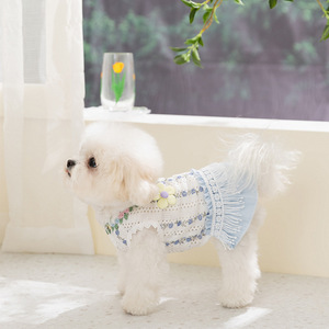 Robe pour <span class=keywords><strong>chien</strong></span> MSYO printemps-été, style coréen mignon, jupe pour chiot, vêtements décontractés légers pour petits chiens - Product Image 3