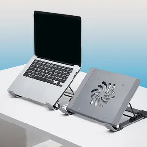 Factory Customize Universal Aluminum Alloy 6 level Adjustable 18 inch Laptop Stand with Cooling Fan