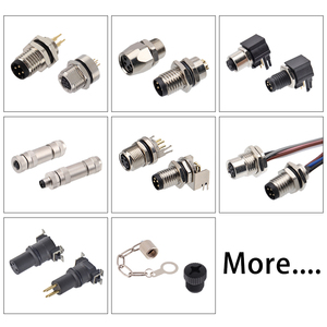 M8 مستقيم زاوية الحق مرة أخرى جبل المكونات 3pin 4pin الذكور الإناث المعادن المسمار موصل M8 - Product Image 5