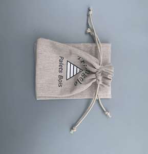 Recyclable Cotton Linen Drawstring Pouch CMYK Color OEM Customizable Wedding Favor <b>Packaging</b> <b>Bag</b> for Candles Silk Screen Printed - Product Image 4