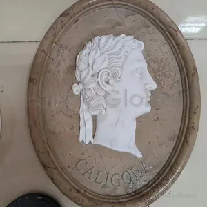 Hot Sale Natural Marble Stone Hand Carved Roman Man Sculpture Relief 3D Figure For Wall Decoration