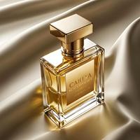 Flacon de parfum en verre rectangulaire de 30 ml, 50 ml, 100 ml, bouchon doré, contenant de parfum de luxe, emballage de parfum haut de gamme