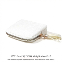 Pochette à bijoux portable, pliable, légère, durable, mini, avec fermeture éclair, en tissu de coton, organiseur de voyage pour bagues et boucles d'oreilles