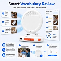 Traducteur de langues 4-en-1 en temps réel avec IA pour 165 langues et appareil d'apprentissage du espagnol avec haut-parleur et microphone de poche