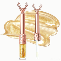 Vente flash - Gloss à lèvres argenté scintillant en forme de cerf - Huile à lèvres hydratante - Gloss liquide brillant longue tenue - Cosmétique OEM à étiquette privée