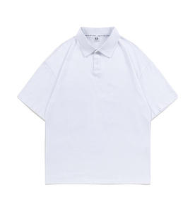 Polo de alta calidad de 200gsm, Camiseta 100% algodón de gran tamaño lisa en blanco para hombre, de manga corta Camiseta deportiva para hombre - Product Image 1