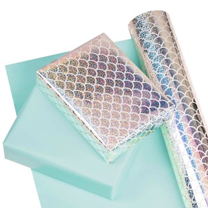 Custom Double-Sided Metallized Mermaid Scale <b>Pattern</b> Eco-Friendly Recyclable Art <b>Paper</b> Roll for Gift Craft Packaging Digital - Product Image 4