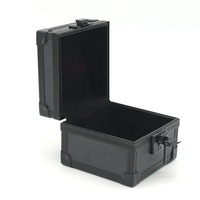 Boîtes cadeaux portables vides en aluminium noir-Petit boîtier de montre Style polyvalent Classique Luxe Décontracté Simple
