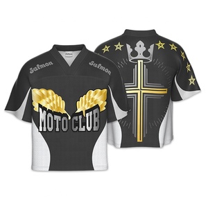 OEM sublimado Boxy Fit Jersey patrón de impresión personalizado Team Club Street camisas malla fútbol americano Jersey - Product Image 5