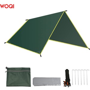 Lona Impermeable Woqi de 275x275 cm, Cuadrada, de Nailon con Protección UV, para Acampar al Aire Libre, Cubierta para Carpa, Verde Oscuro - Product Image 4