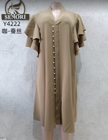 Gaun Kerja Kasual Wanita Model Lipit Siluet Maxi Ukuran Besar Afrika Plus Size dengan Belahan, Bahan Viscose, Pinggang Elastis, Tersedia di Pabrik