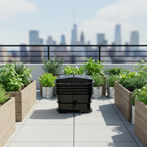 Boîte de compostage à vers pratique à cinq étages en plastique revêtu pour la culture de légumes en plein air moderne - Product Image 3