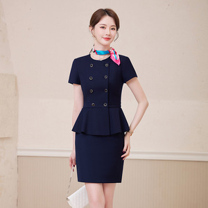 Hotel Receptionist Short Sleeve <b>Work</b> Suit Women Professional Slim Fit Uniform Summer 2025 - Product Image 3
