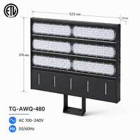 Projecteur LED d'intérieur pour stade 480W 62472lm 5700K CRI80 Polarisé Anti-éblouissement Sans scintillement IP65 Éclairage sportif pour terrains de tennis