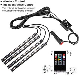 Nouvelle télécommande RGB 7 couleurs Contrôle <span class=keywords><strong>8</strong></span> SMD 5050 *4 pièces Éclairage intérieur de voiture <span class=keywords><strong>LED</strong></span> Lumière d'ambiance au sol - Product Image 3