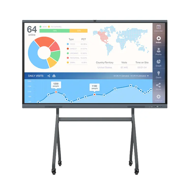 65 Inch Multi-Touch Interactive Flat Panel Smart Digital Electronic Whiteboard Full HD 120Hz Android/Windows OS for Conference
