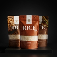 Sachet alimentaire refermable personnalisé en plastique de qualité alimentaire avec fenêtre transparente et fermeture éclair pour céréales et aliments secs