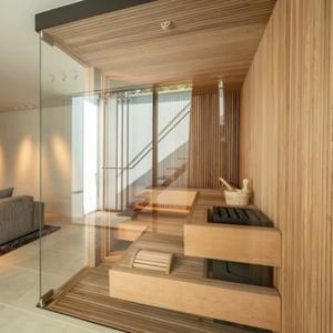 Benutzer definiertes modernes Design Home Wet Dry Integriertes finnisches Bad Schönheits salon & Familien therapie Holz sauna Zimmer Home Sweat Room Villa - Product Image 6