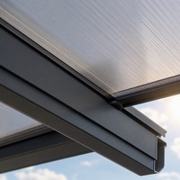 Abri de stationnement Angye moderne et luxueux pour 2 voitures, personnalisé, en alliage d'aluminium thermolaqué, étanche, pour villa et cour.