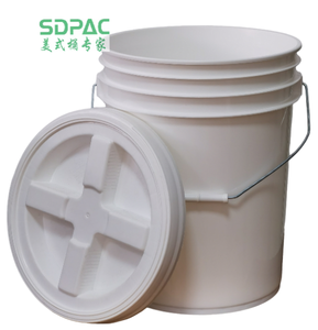 <span class=keywords><strong>Seau</strong></span> de 5 gallons de qualité alimentaire blanc + couvercles à joint gamma, conteneur de stockage sans BPA, <span class=keywords><strong>seau</strong></span> durable en HDPE à large ouverture de 85 mil - Product Image 1