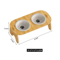 Accessoires pour animaux en acier inoxydable Céramique 15 degrés de protection cervicale Support de bol de nourriture pour chat et chien Mangeoire pour chien