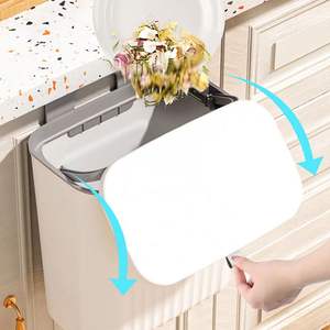 9L दीवार घुड़सवार रसोई कचरे के डिब्बे लोगो कस्टम कचरा बिन पीपी घरेलू फांसी भंडारण मंत्रिमंडलों के लिए ढक्कन के साथ कचरा कर सकते हैं - Product Image 6