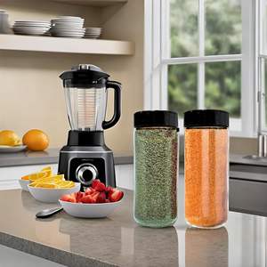 Contenants transparents en plastique pour sel et poivre, pots à épices de 100 ml et 250 ml pour produits d'assaisonnement avec couvercle à double ouverture latérale - Product Image 4