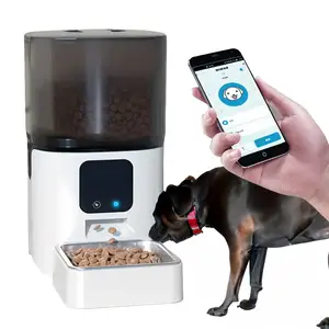 Dispensador de alimentos para gato, alta qualidade, durável, 6l, wifi, conexão, app, controle remoto, fonte de alimentação dupla, alimentador automático para animais de estimação