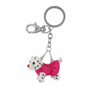 Portachiavi Peluche Cagnolino con Vestito Rosa e Catenina Argentata - Accessorio Charm - Product Image 2