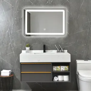 Lanjia 2022 New AZ017 Under Builders Bathroom Cabinets Basin Unit Bathroom Vanity With Sink Wooden Bathroom Furniture