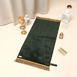 Green <b>Kids</b> Muslim Machine Made Cushioned Modern <b>Prayer</b> <b>Mat</b> Fur Foam Faux Leather Non-Slip Portable <b>Prayer</b> Rug Medium Size - Product Image 1