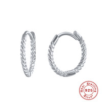 Classique En Gros 925 Sterling Silver Twist Boucles D'oreilles Creative Simple Cercle Or Boucles D'oreilles pour Les Filles