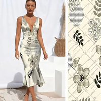 Pyjamas en vente chaude, tissu en rayonne de bonne qualité, vente chaude, rayonne 45s, coton, fleurs, impression numérique pour robe