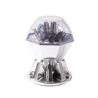 Ensemble de couverts en acier inoxydable avec support diamanté, cuillères, fourchettes et couteaux dorés et argentés pour la cuisine, la table et les cadeaux