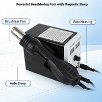 Station de soudage numérique 2-en-1 24V 8586 750W avec ventilateur sans balais, chauffage rapide, fonction AutoSleep, écran LED, station de reprise SMD pour téléphone, PCB, BGA