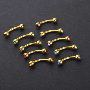 الذهب الحاجب ثقب 16 جرام الكرة الموز الحاجب الدائري Labret البارات هيبوالرجينيك الجراحية الصلب مجوهرات للجسم بالجملة رخيصة - Product Image 3