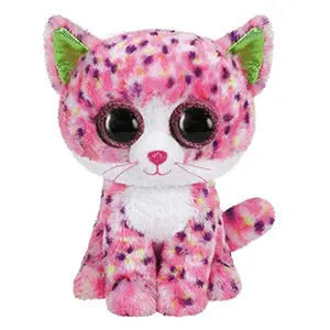 Toptan özel 6 "15cm büyük gözler peluş oyuncak nokta sevimli kedi Unicorn leopar peluş bebek sevgililer günü hediyeleri