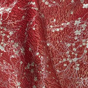 Luxe belle fleur <span class=keywords><strong>de</strong></span> prunier tissé Jacquard tissu Designer tissu pour tenue décontractée mode sac chaussures faisant Jacquard tissu - Product Image 2