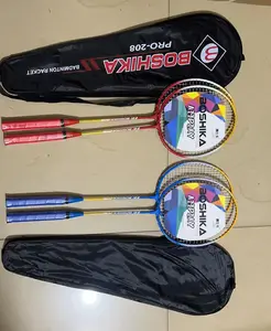 Custom Logo Professionele Groothandel Hoge Kwaliteit Boshika Ijzer Legering Badminton Racket Set Met Oxford Doek Schiettas