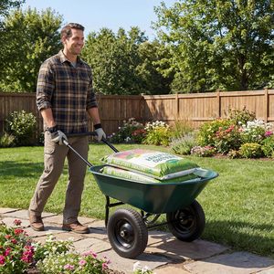 बाहरी लॉन यार्ड फार्म और खेत उपयोग के लिए 14-इंच न्यूमेटिक टायर 330 एलबीएस क्षमता के साथ भारी शुल्क उपयोगिता उद्यान कार्ट - Product Image 4