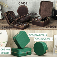 Vintage Crazy Horse en cuir boîte à bijoux organisateur boîte pour bagues colliers boucles d'oreilles voyage stockage titulaire hommes CF6011