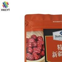 Op maat bedrukte ziplock stand-up pouch, food grade, voor gedroogd fruit, platte bodem, geschikt voor verpakkingen van rode dadels